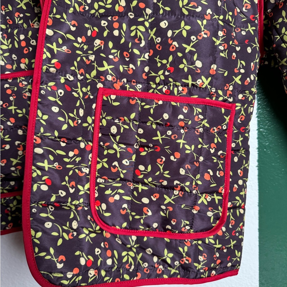 Floral Quilted Jacket with Red Trim - Picture 2 of 4